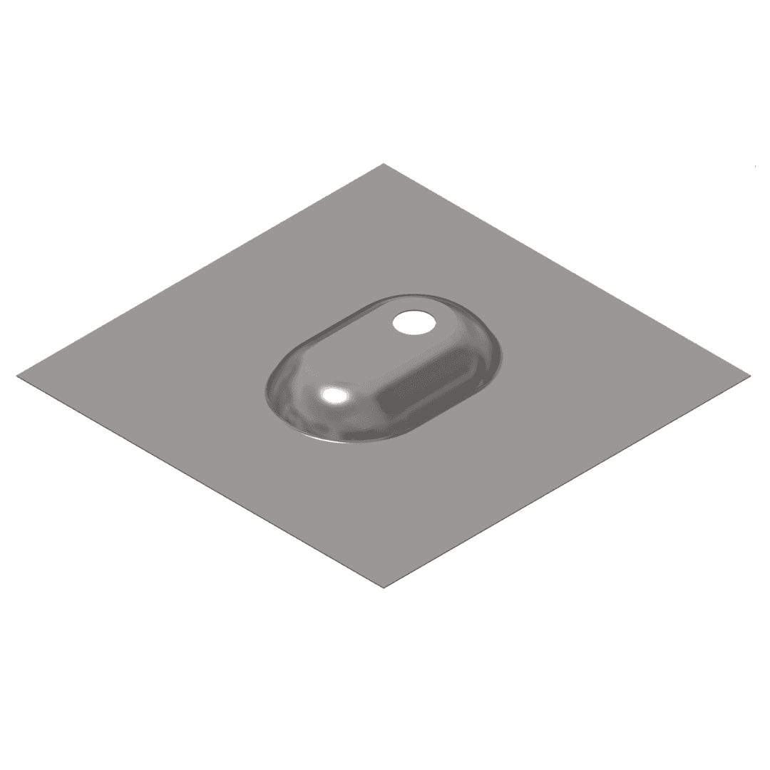 Standoff Flashing, Verde 1.0SSO, Deck Level for 1-Hole Base, 10” x 12” x 1”, Galv